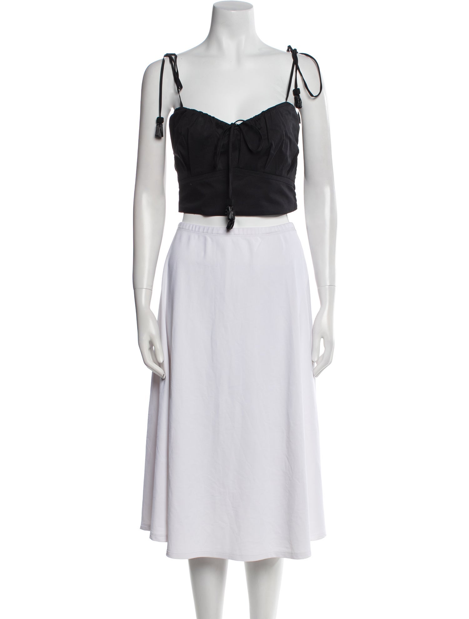 Johanna Ortiz Square Neckline Sleeveless Crop Top