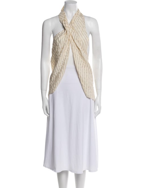 Johanna Ortiz Striped Halterneck Crop Top