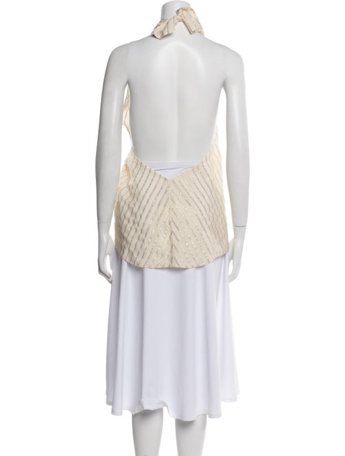 Johanna Ortiz Striped Halterneck Crop Top