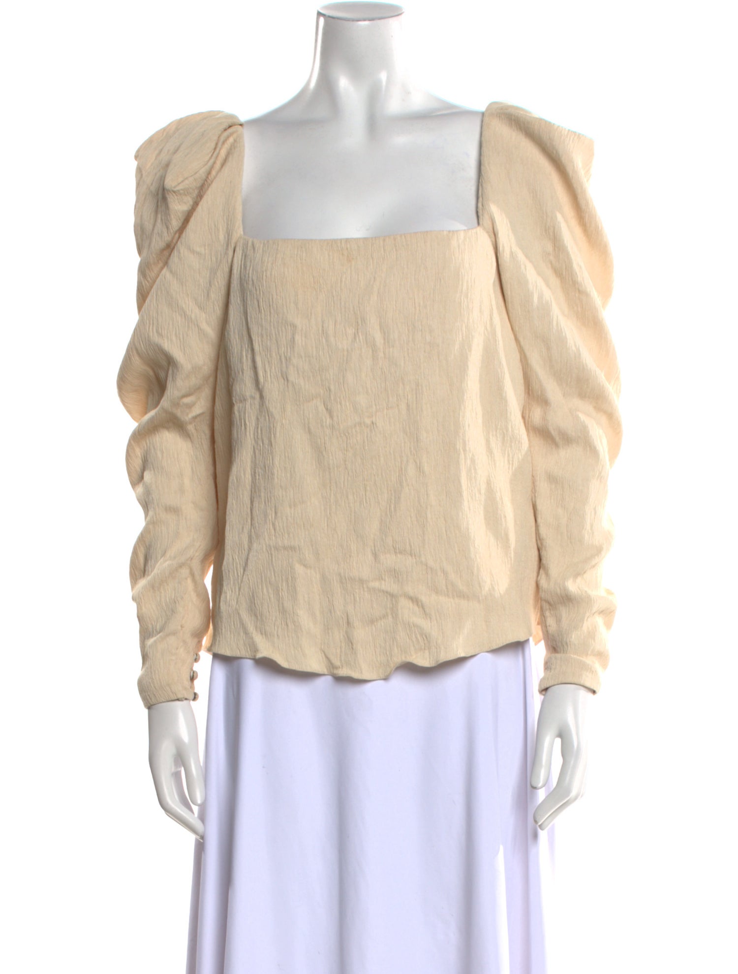 Johanna Ortiz Square Neckline Long Sleeve Blouse