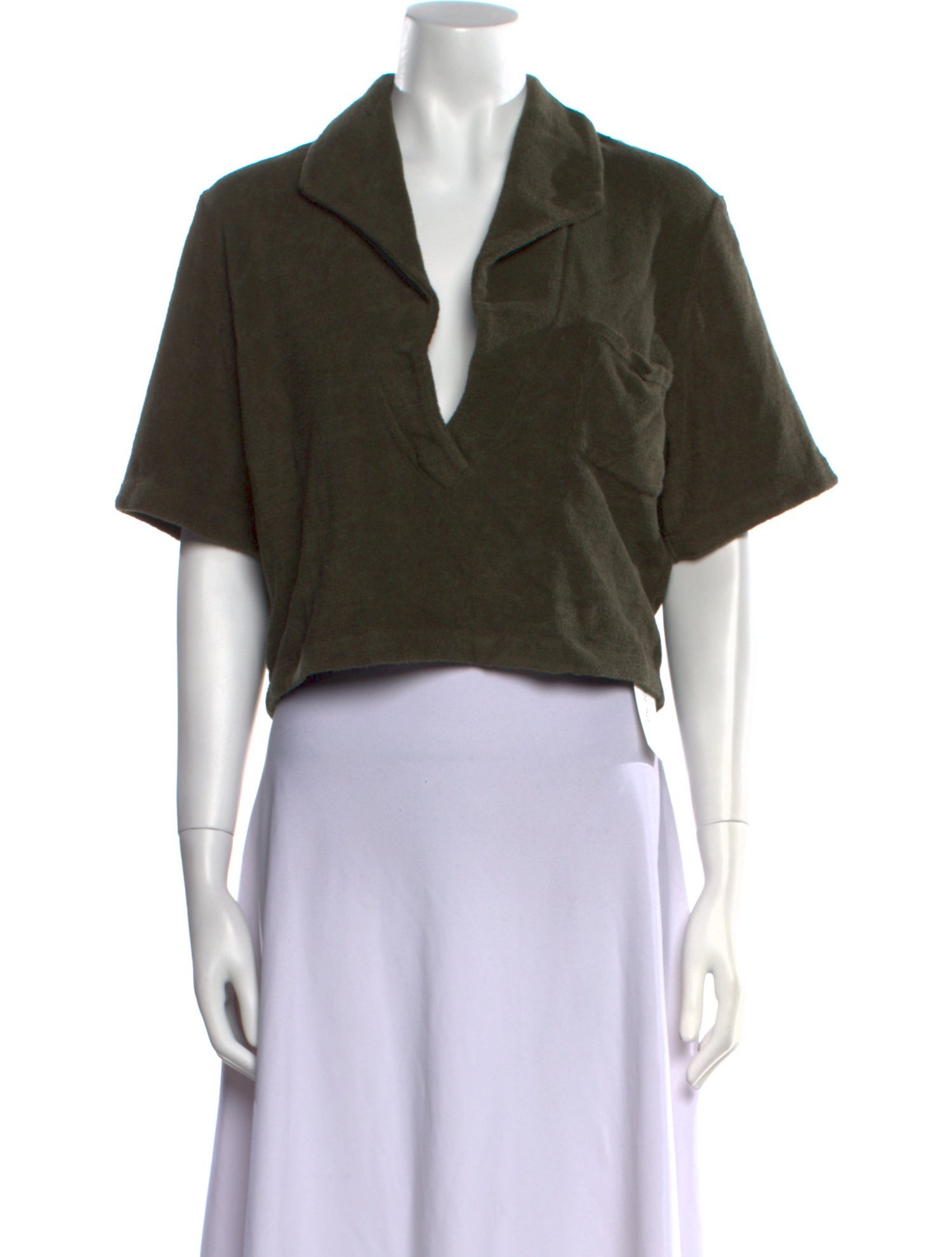 Johanna Ortiz V-Neck Short Sleeve Crop Top