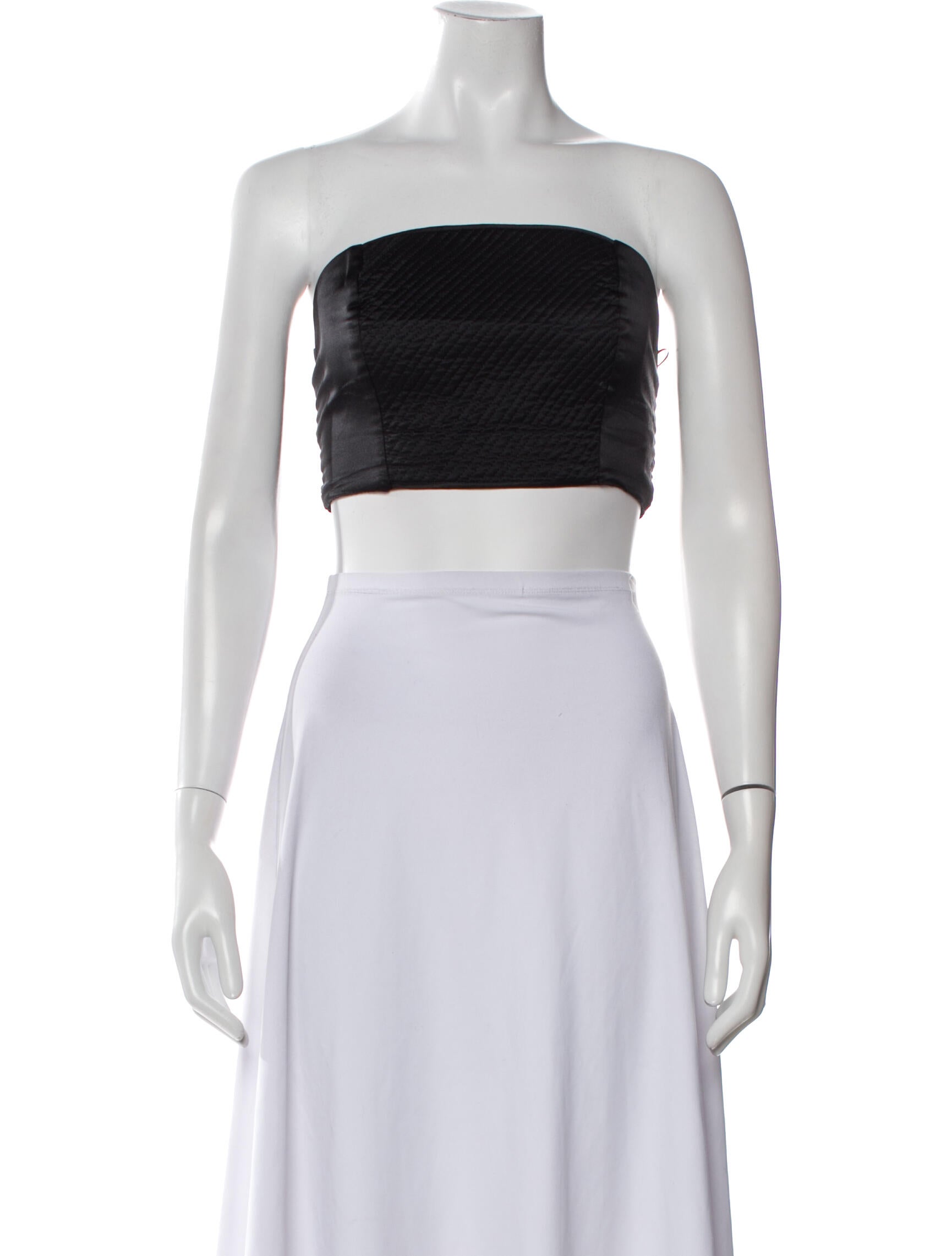 Johanna Ortiz Silk Strapless Crop Top