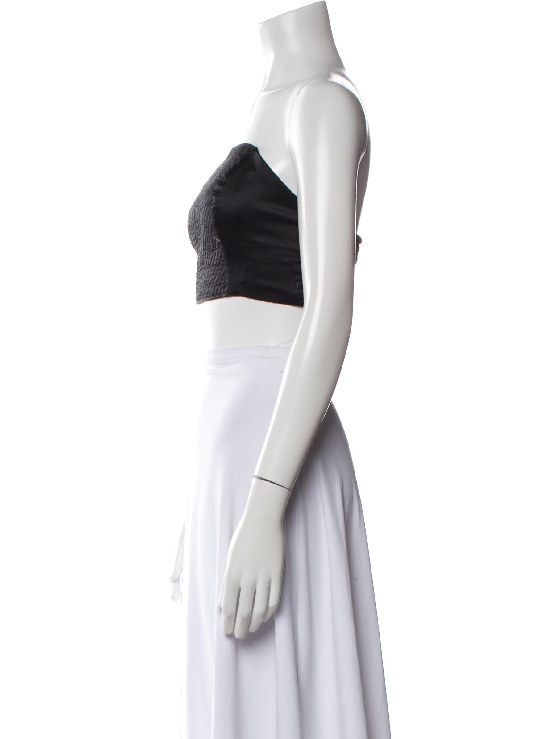 Johanna Ortiz Silk Strapless Crop Top