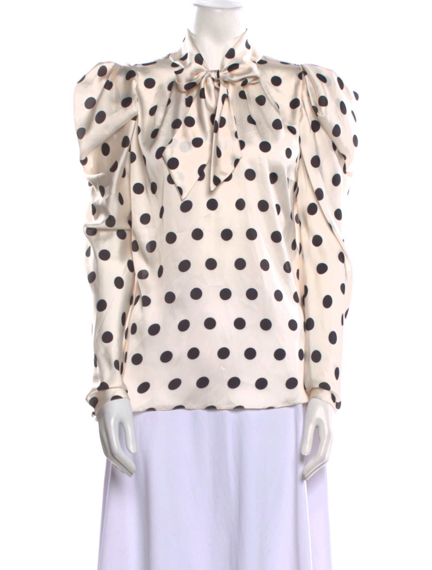 Johanna Ortiz Polka Dot Print Tie Neck Blouse w/ Tags