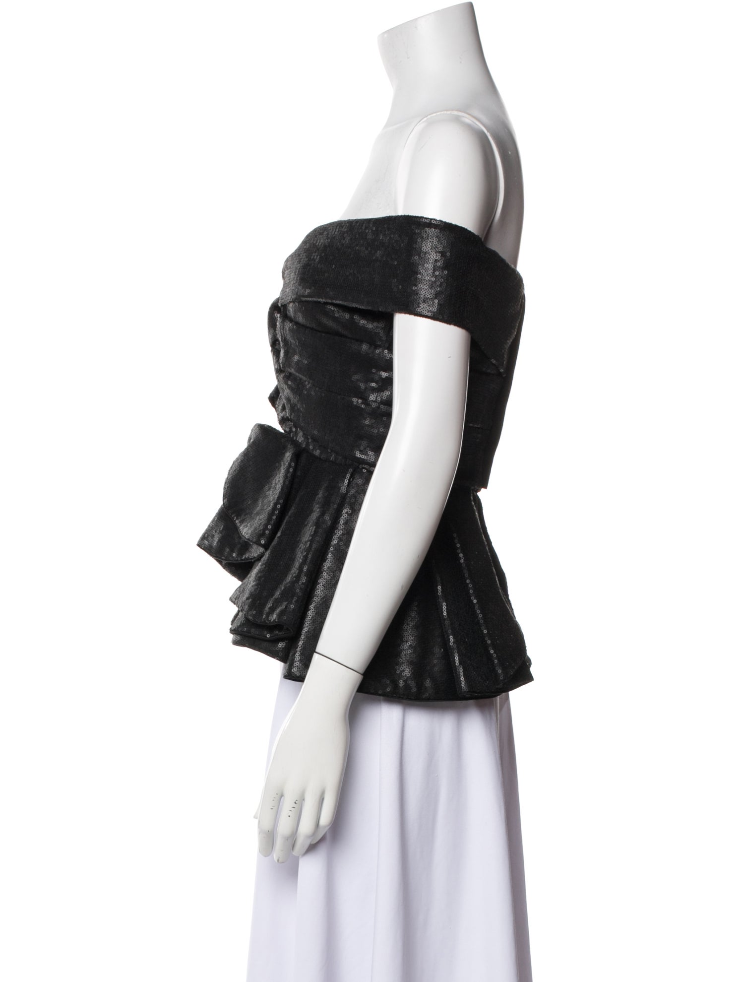 Johanna Ortiz Off-The-Shoulder Short Sleeve Crop Top