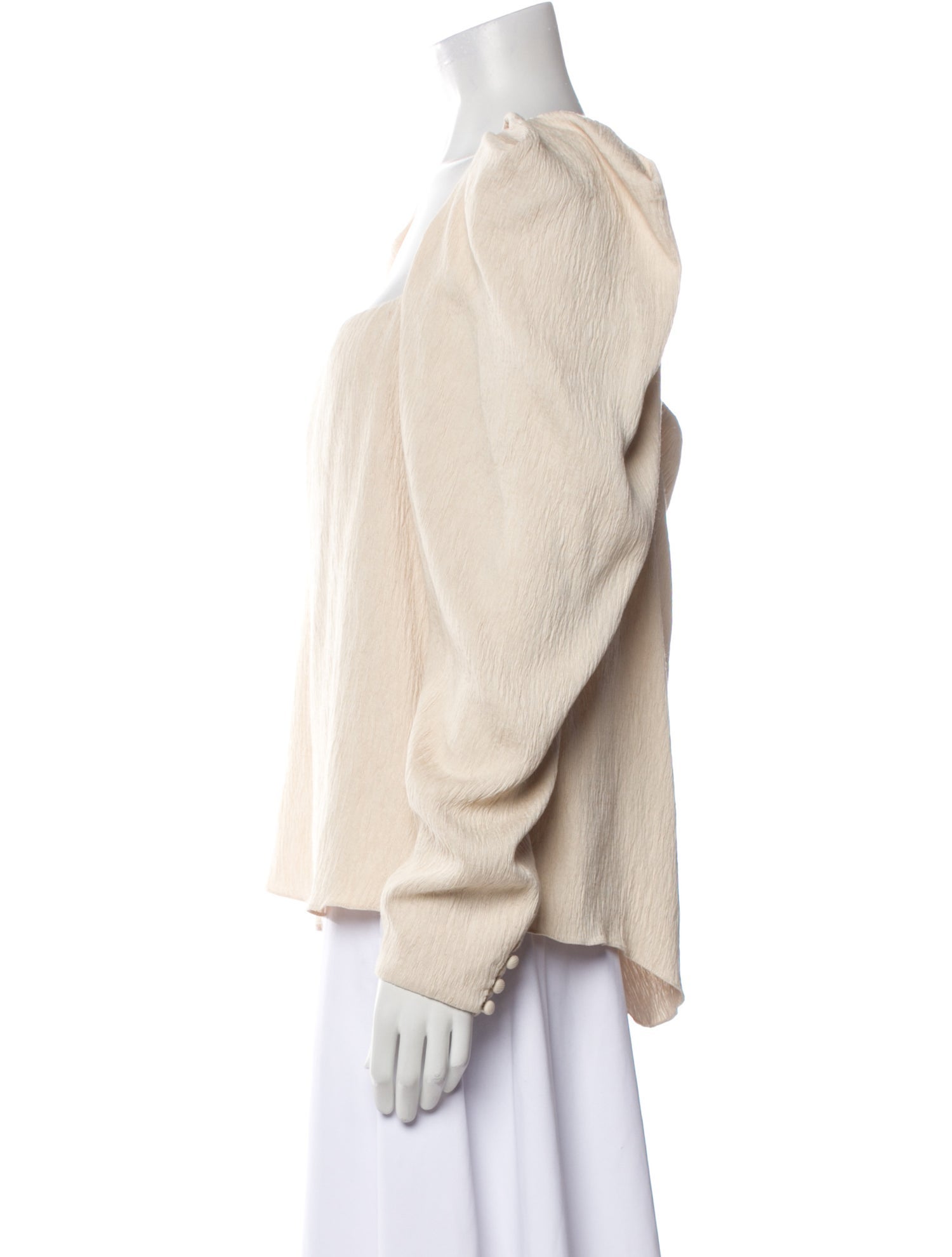 Johanna Ortiz Square Neckline Long Sleeve Blouse