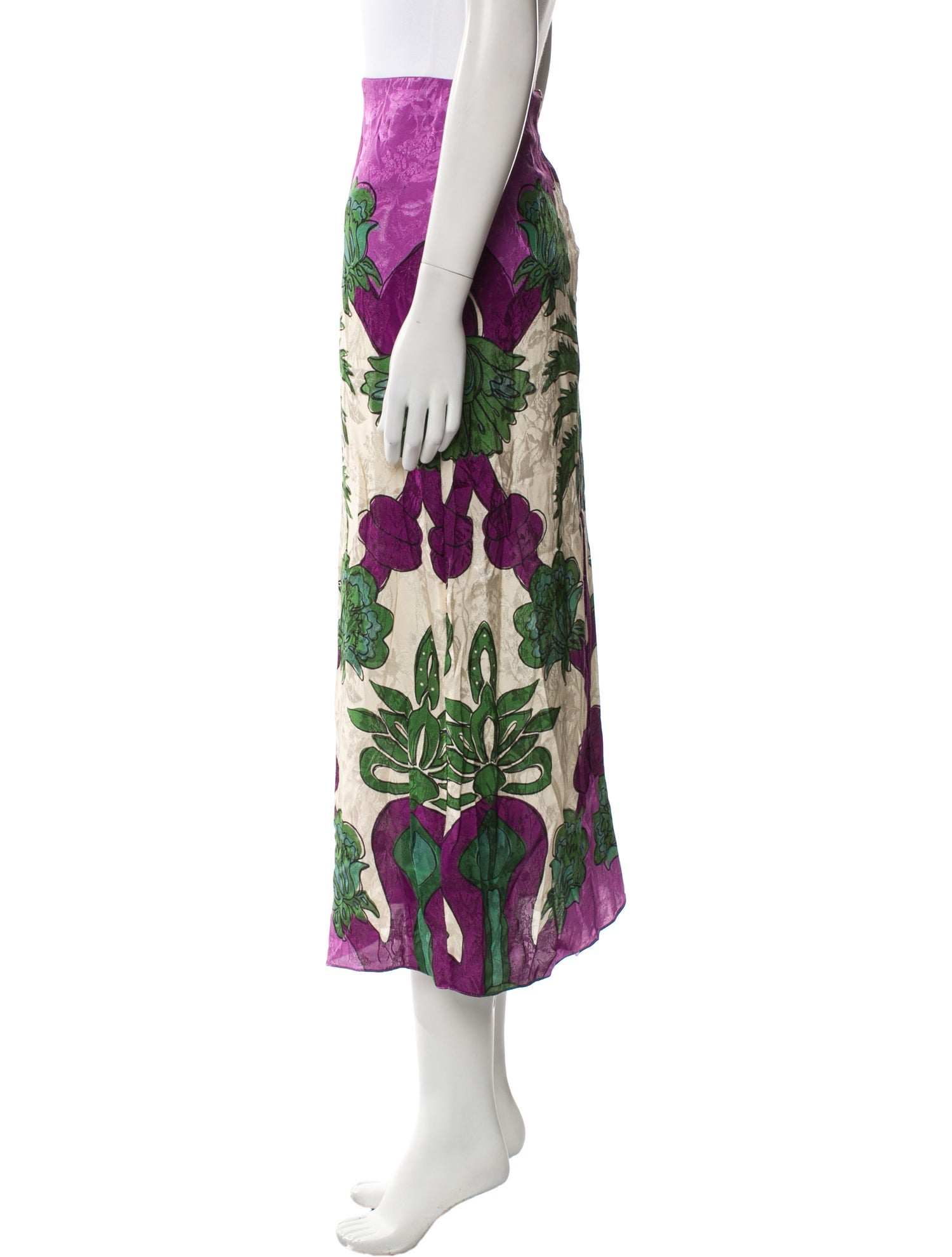 Johanna Ortiz Floral Print Midi Length Skirt