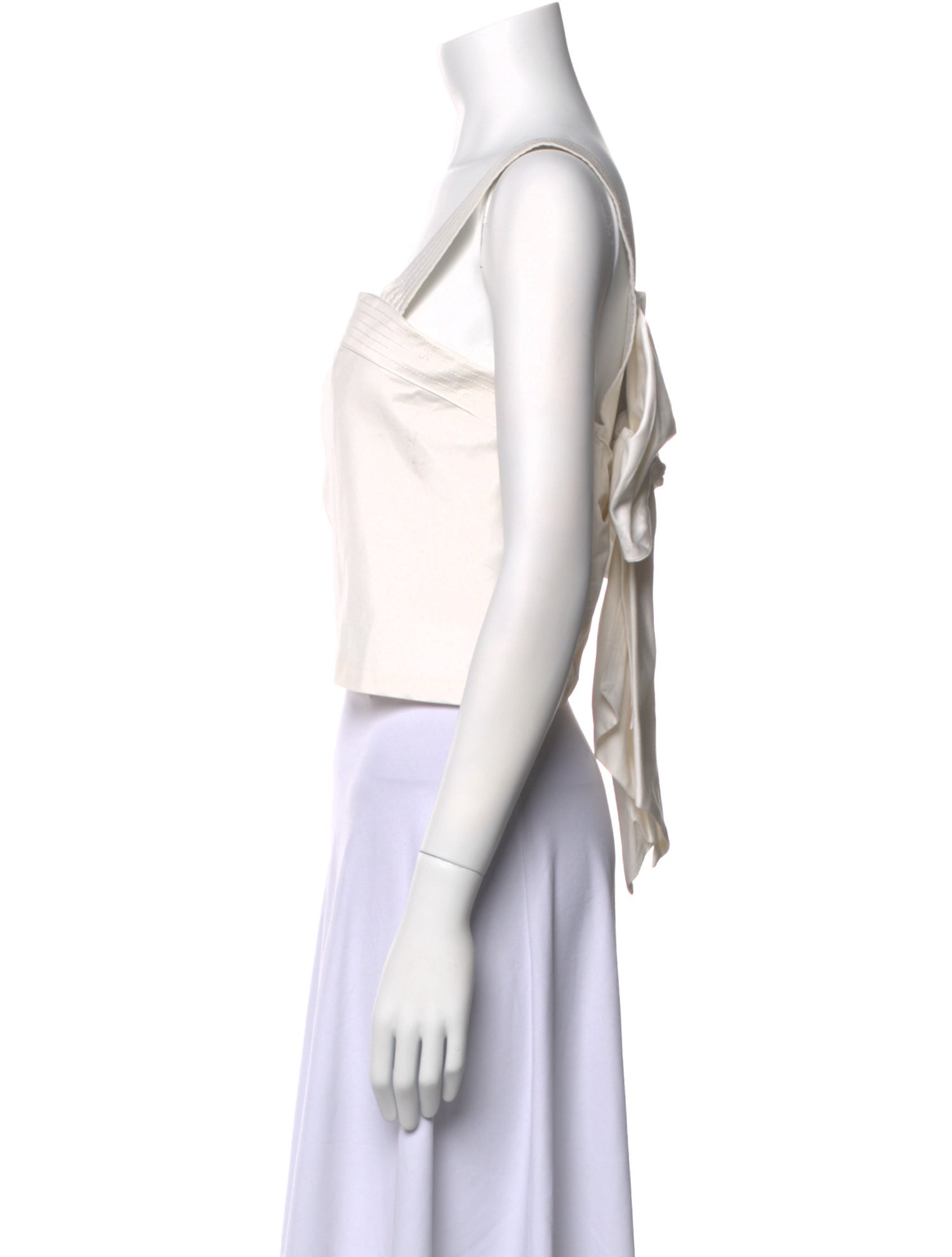 Johanna Ortiz Square Neckline Sleeveless Crop Top