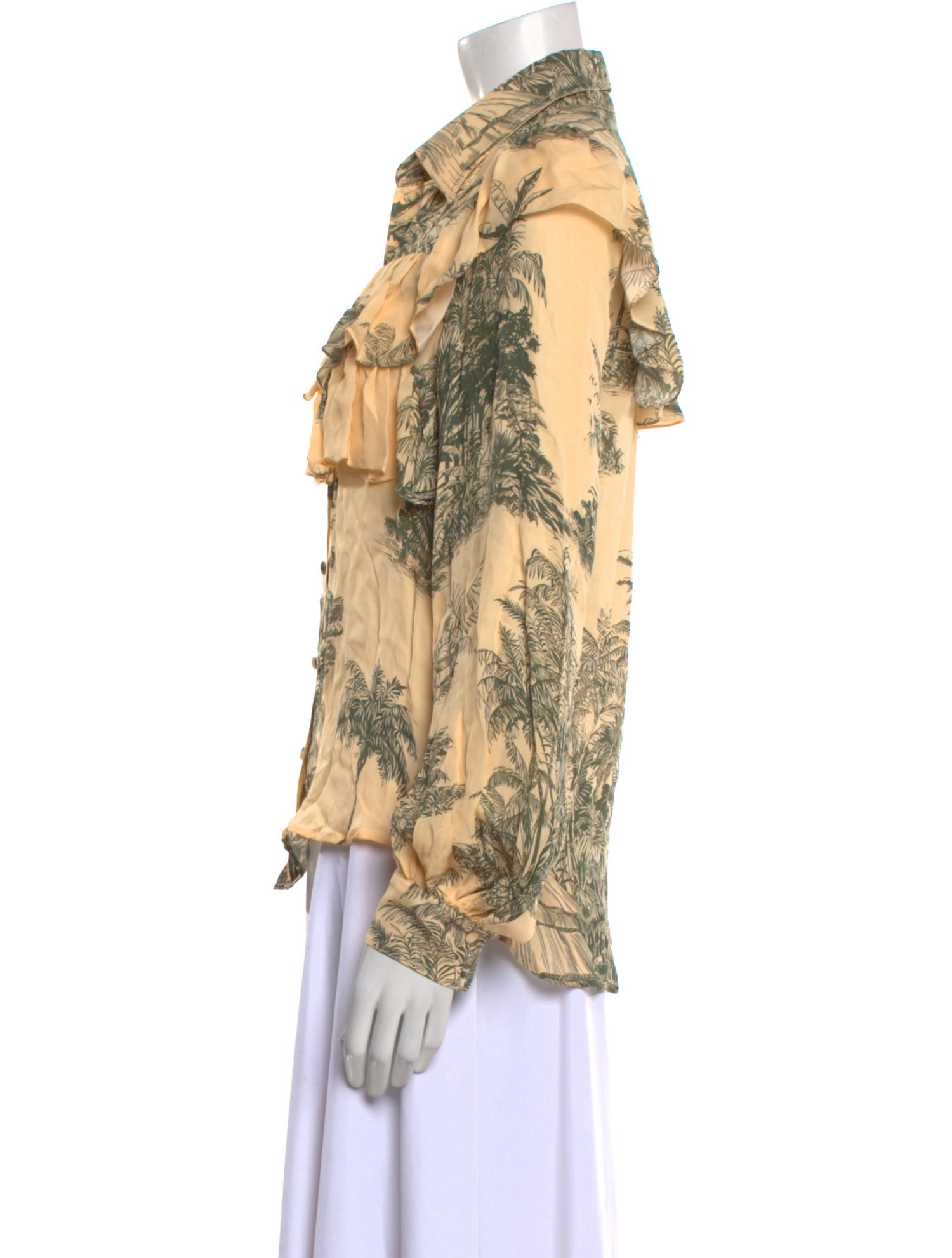 Johanna Ortiz Silk Printed Button-Up Top