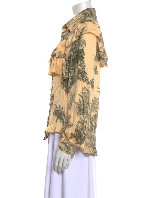Johanna Ortiz Silk Printed Button-Up Top