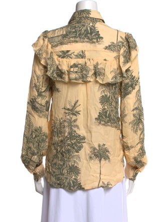 Johanna Ortiz Silk Printed Button-Up Top