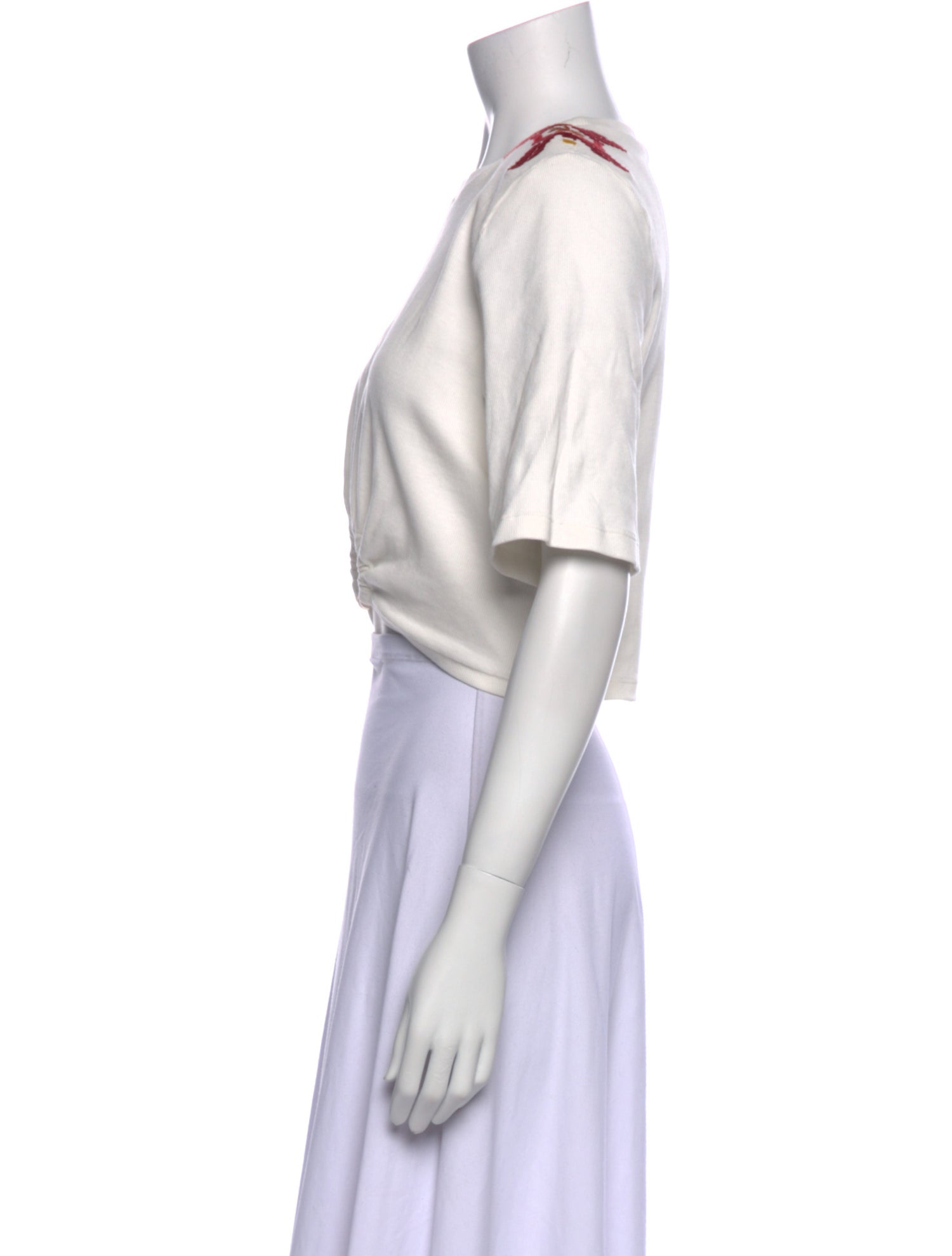 Johanna Ortiz Crew Neck Short Sleeve Crop Top