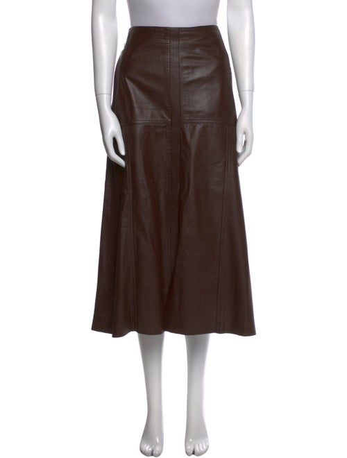 Johanna Ortiz Leather Midi Length Skirt