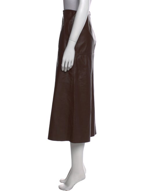 Johanna Ortiz Leather Midi Length Skirt