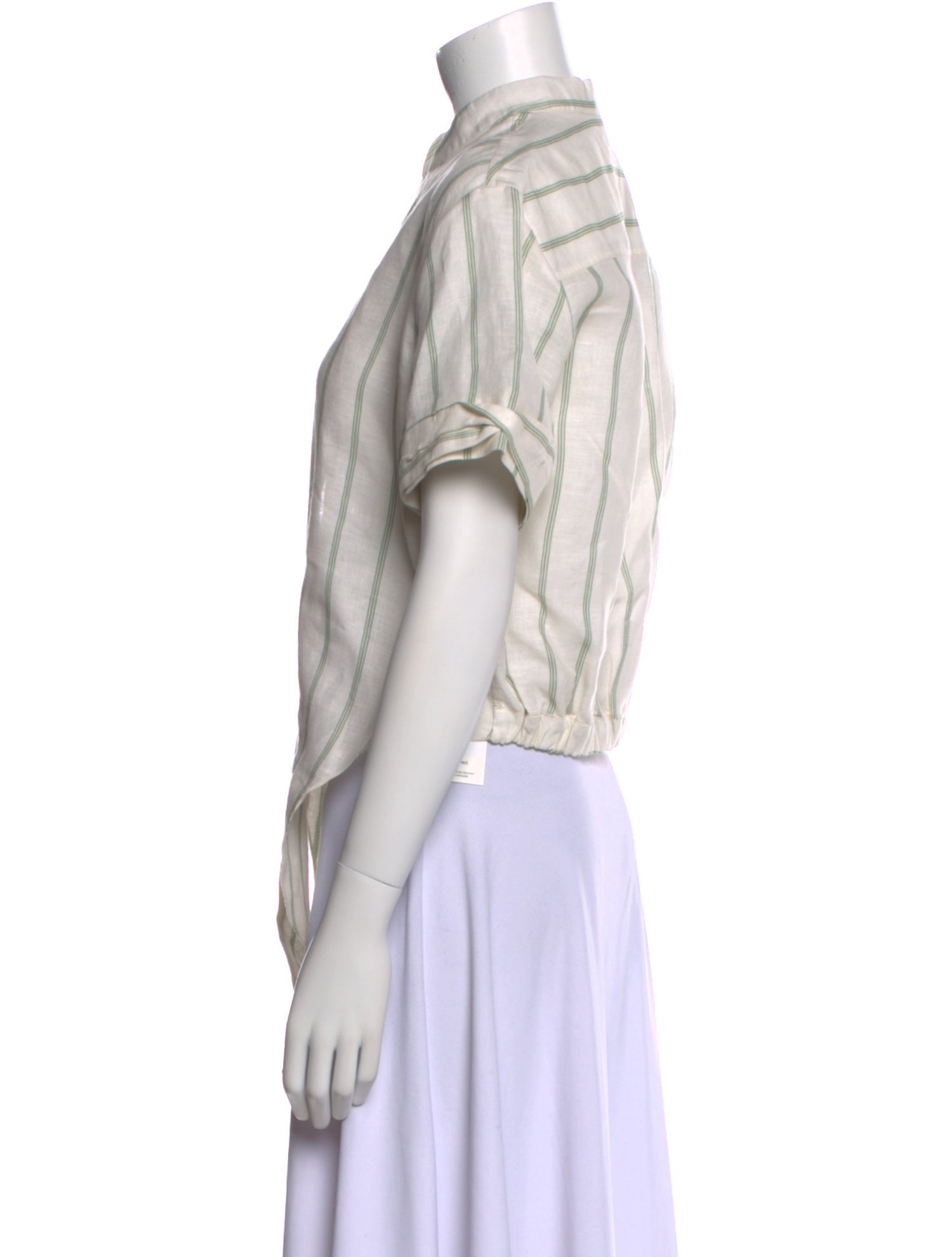 Johanna Ortiz Linen Striped Button-Up Top