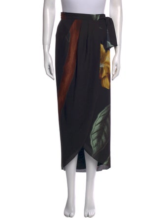 Johanna Ortiz Graphic Print Midi Length Skirt