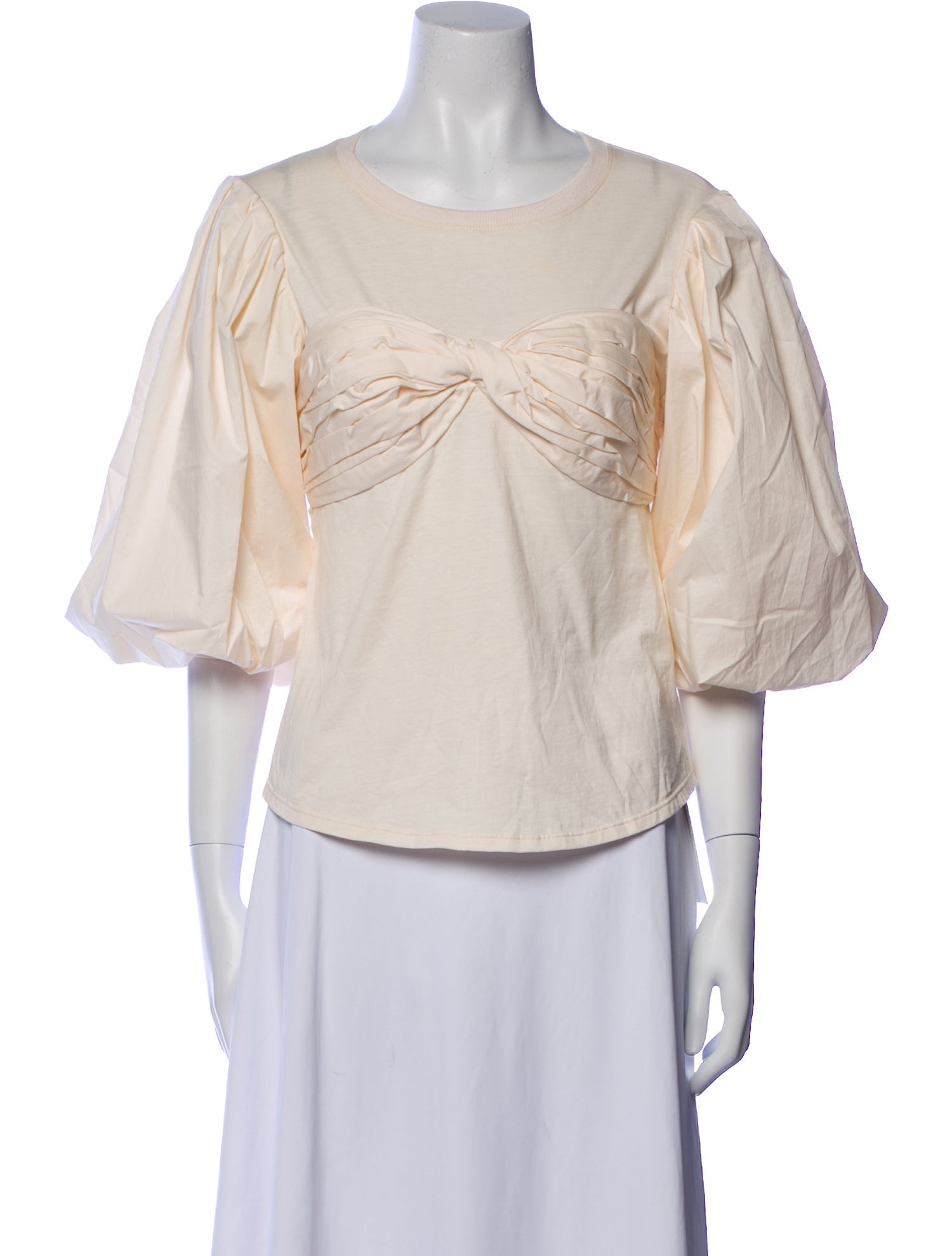 Johanna Ortiz Scoop Neck Three-Quarter Sleeve Blouse