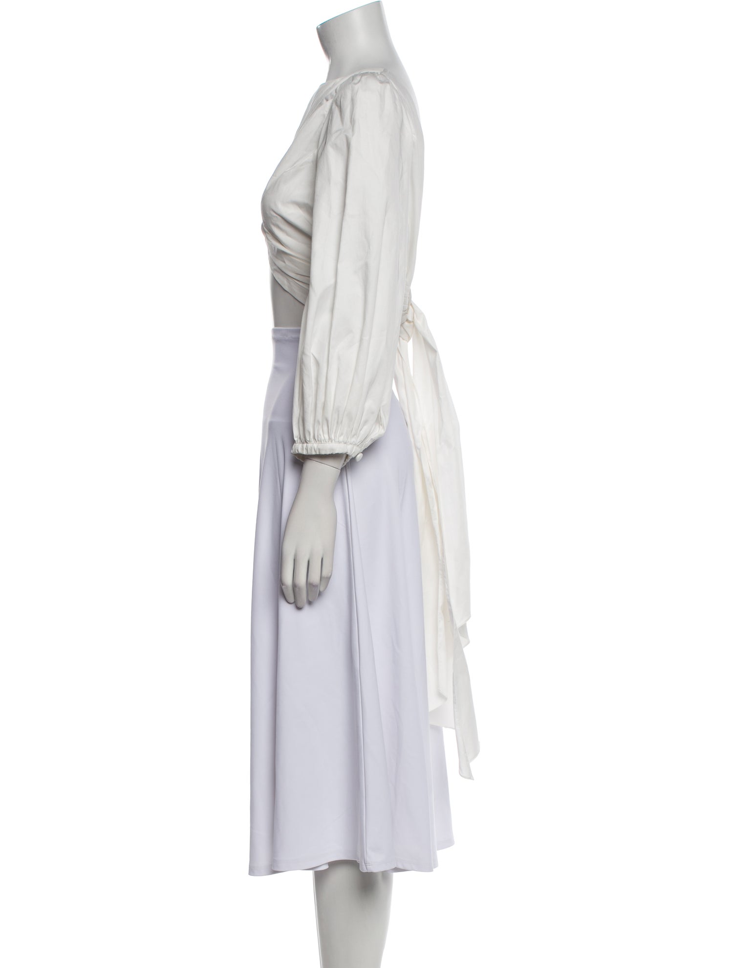 Johanna Ortiz V-Neck Three-Quarter Sleeve Crop Top