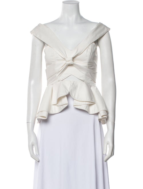 Johanna Ortiz V-Neck Sleeveless Crop Top