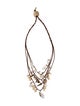 Johanna Ortiz Shell & Leather Multistrand Necklace