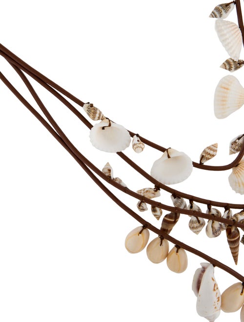 Johanna Ortiz Shell & Leather Multistrand Necklace