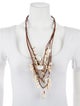 Johanna Ortiz Shell & Leather Multistrand Necklace