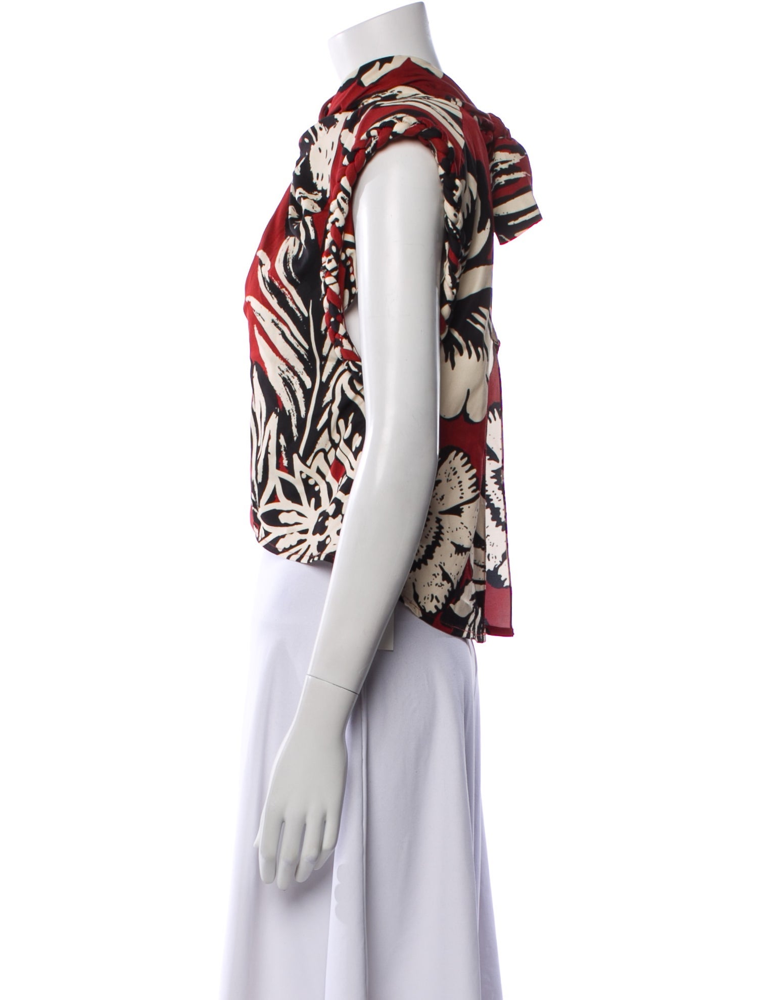 Johanna Ortiz Printed Mock Neck Crop Top w/ Tags