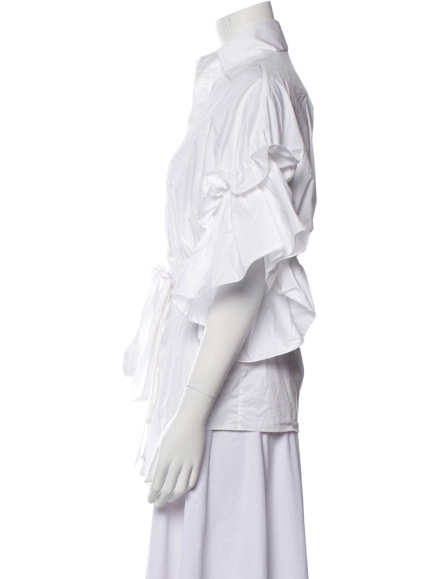 Johanna Ortiz Three-Quarter Sleeve Button-Up Top