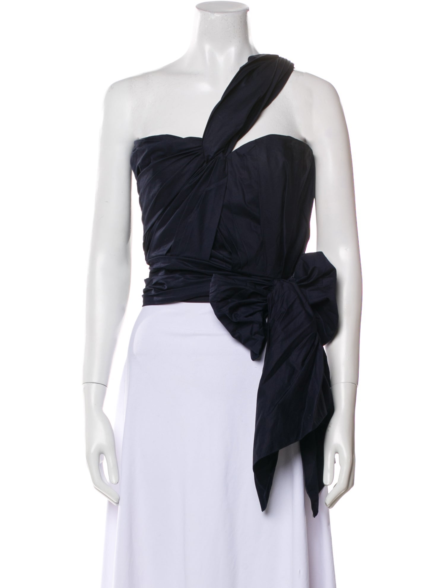 Johanna Ortiz One-Shoulder Sleeveless Crop Top