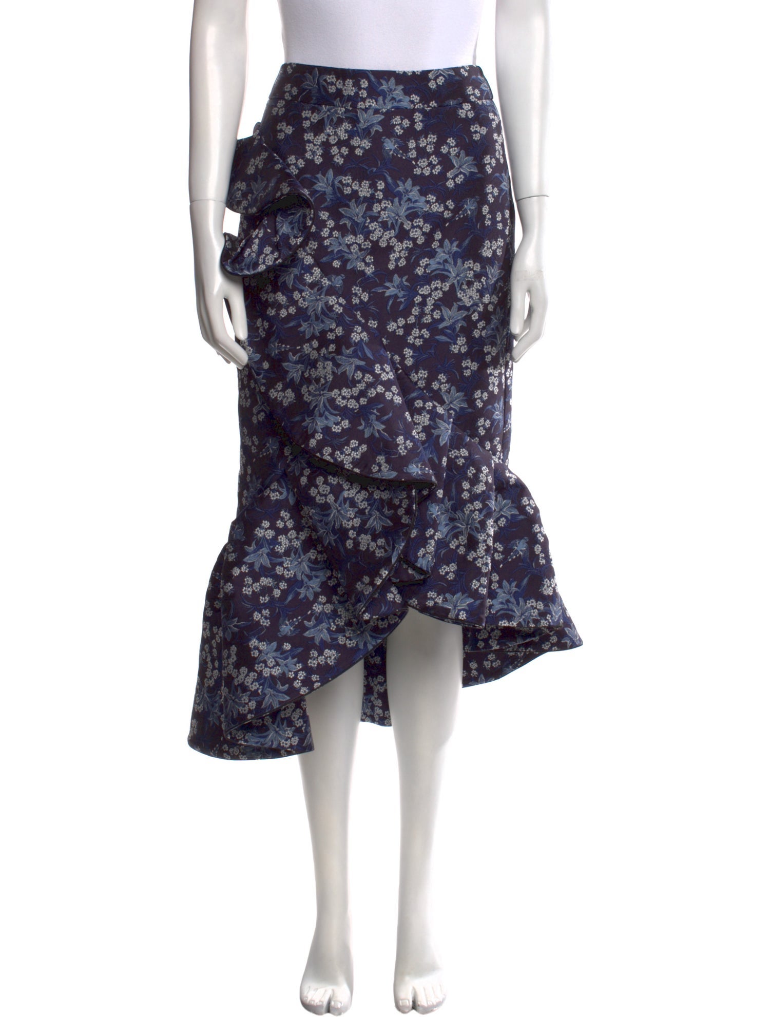 Johanna Ortiz Floral Print Midi Length Skirt