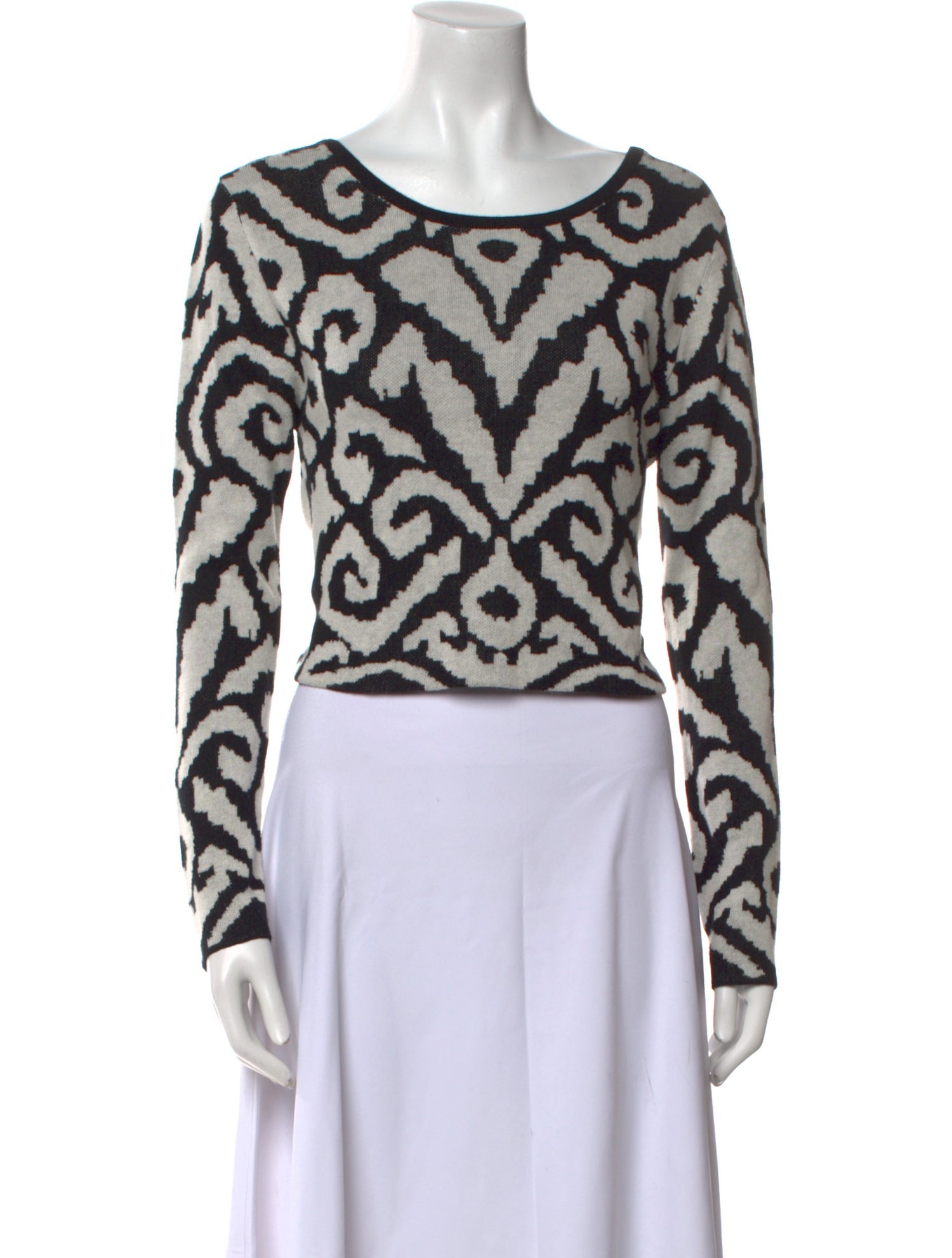 Johanna Ortiz Animal Print Scoop Neck Sweater