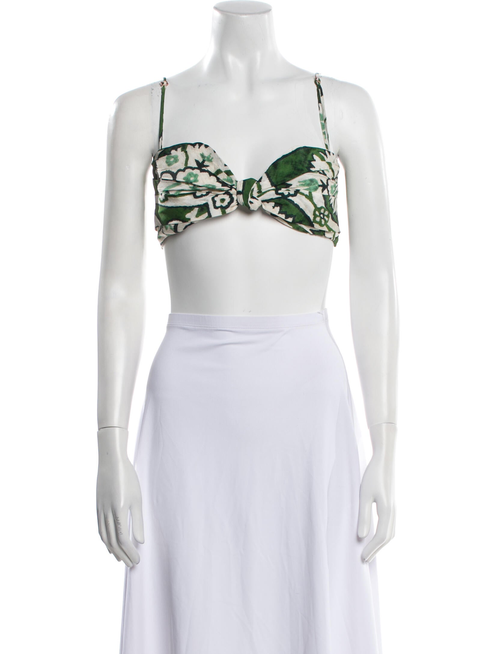 Johanna Ortiz Printed Square Neckline Crop Top