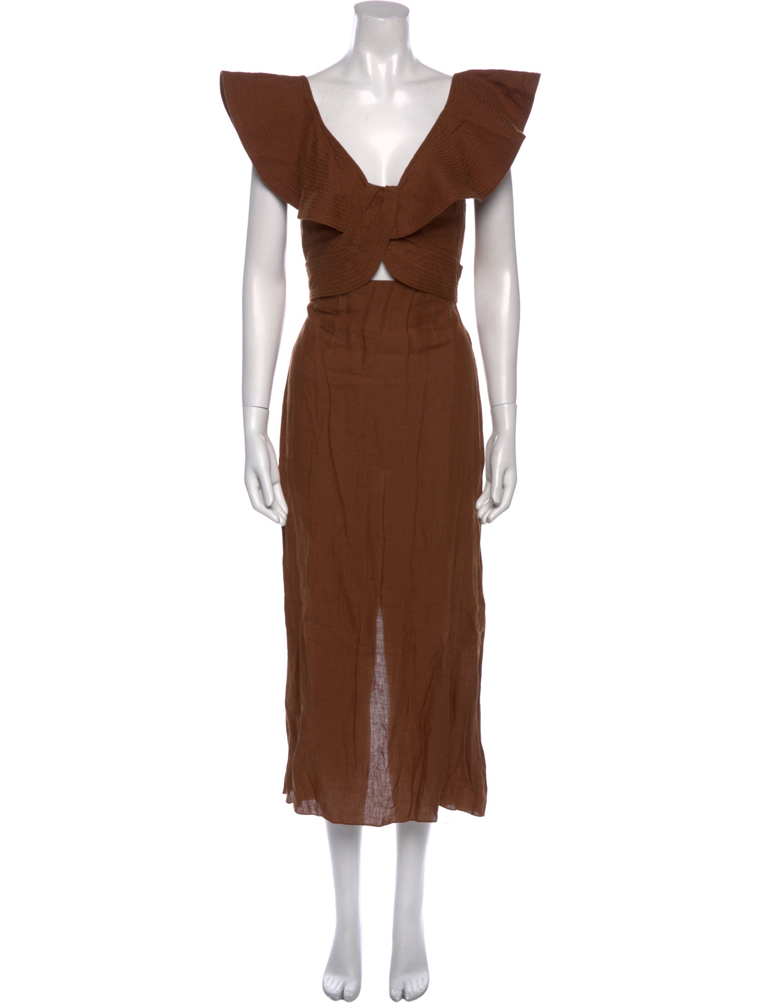 Johanna Ortiz Linen Midi Length Dress