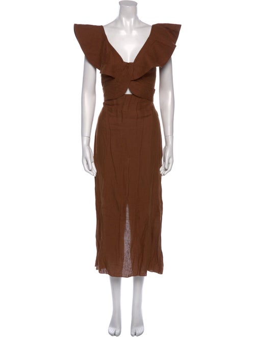 Johanna Ortiz Linen Midi Length Dress