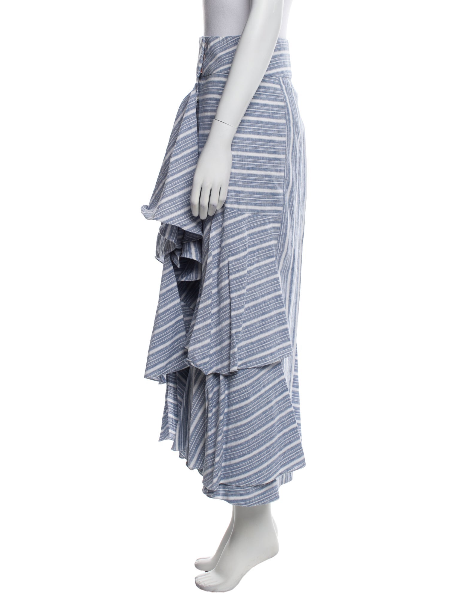 Johanna Ortiz Striped Midi Length Skirt