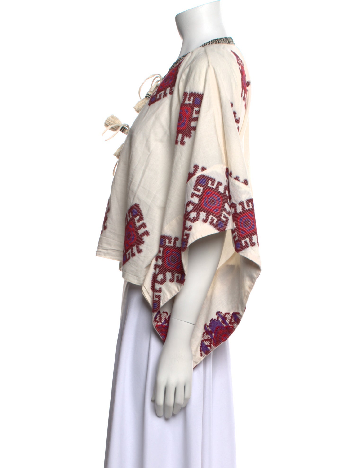 Johanna Ortiz Printed Tie Neck Crop Top