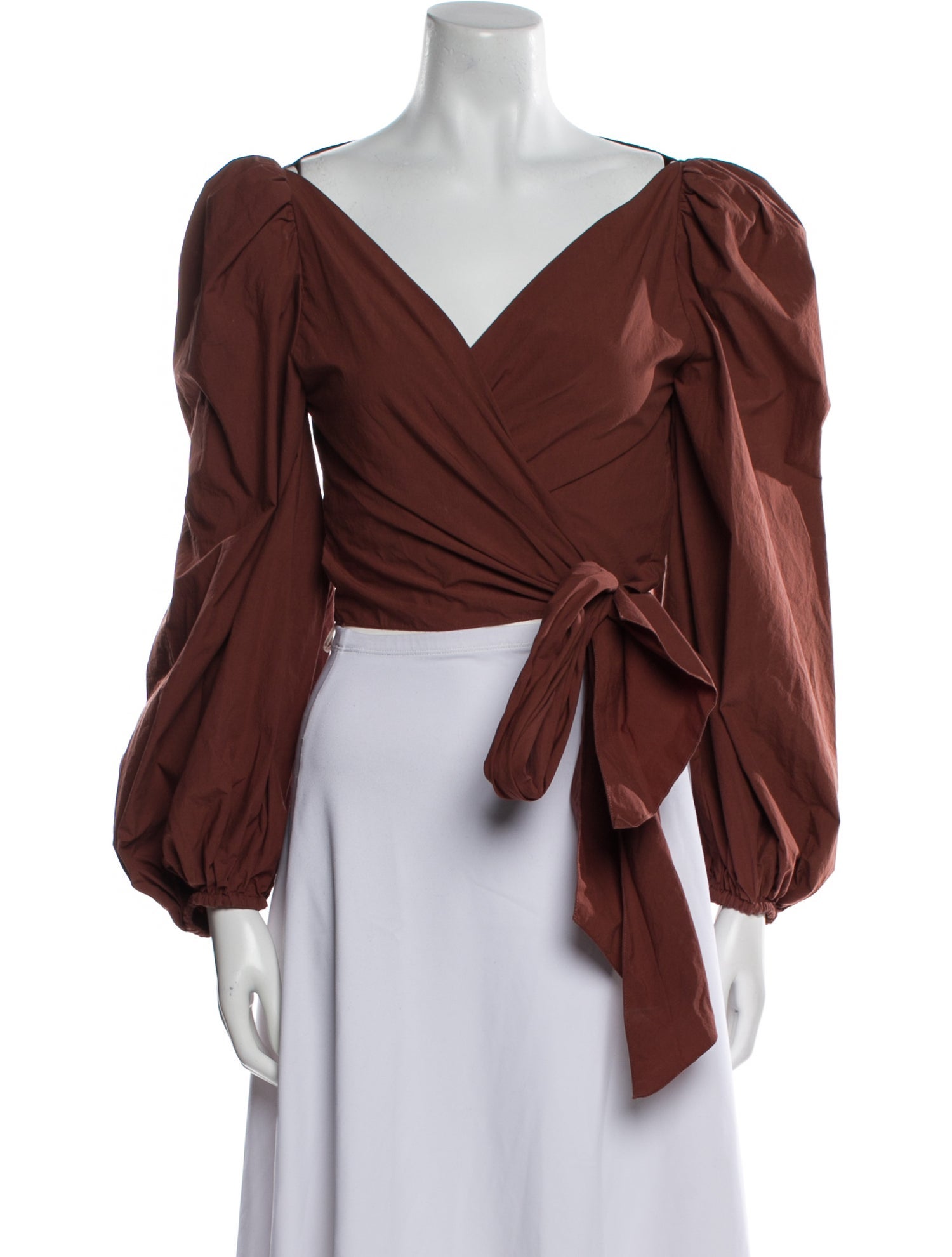 Johanna Ortiz V-Neck Long Sleeve Crop Top