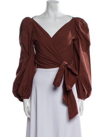 Johanna Ortiz V-Neck Long Sleeve Crop Top