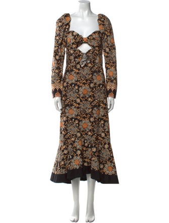 Johanna Ortiz Floral Print Long Dress