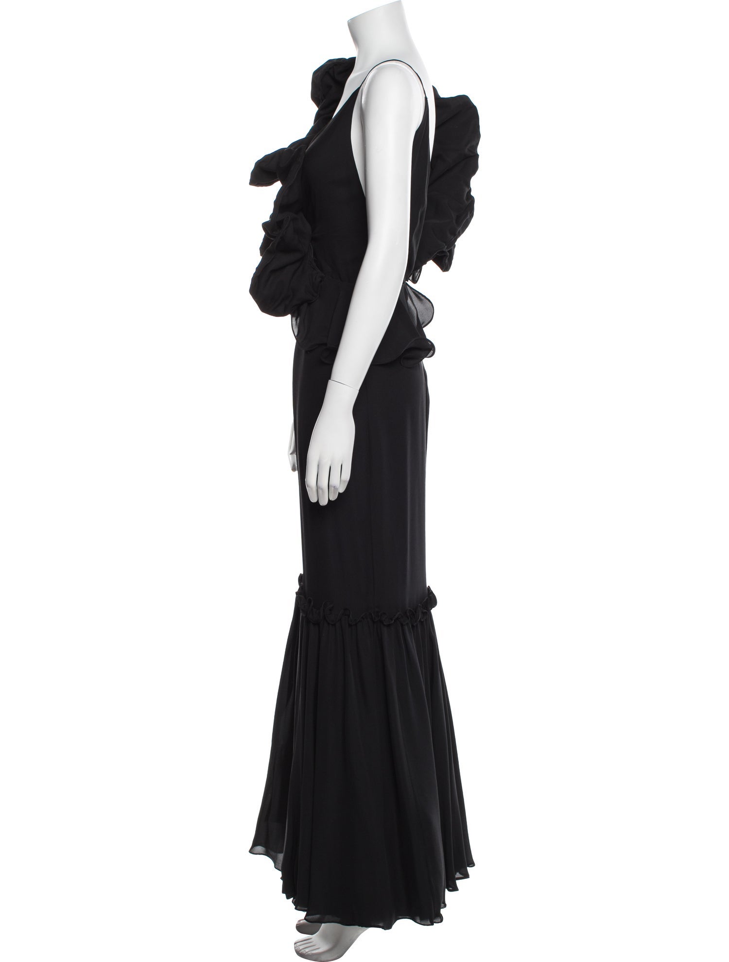 Johanna Ortiz Cowl Neck Long Dress