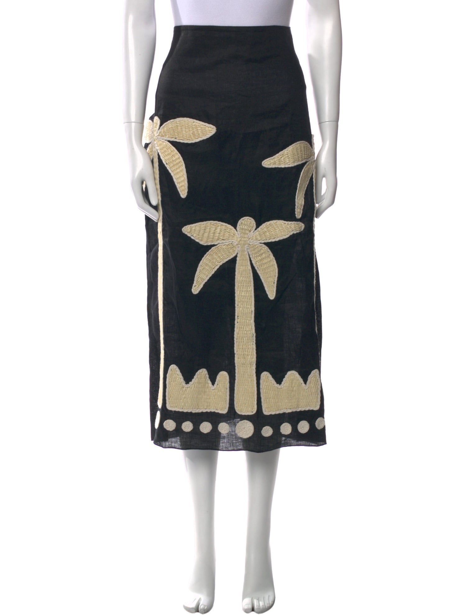 Johanna Ortiz Linen Midi Length Skirt