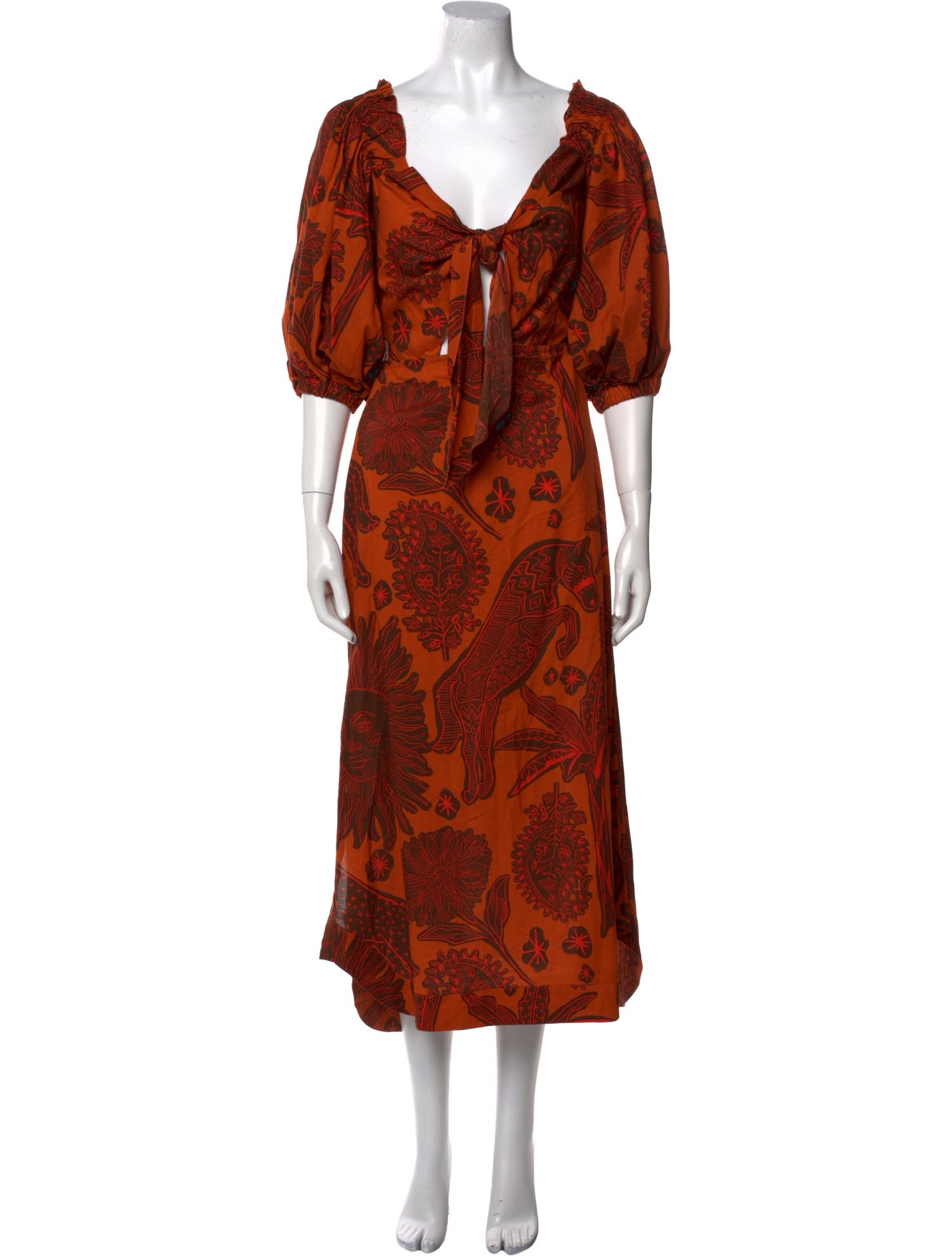 Johanna Ortiz Printed Long Dress