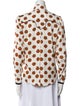 Johanna Ortiz Printed Mock Neck Button-Up Top