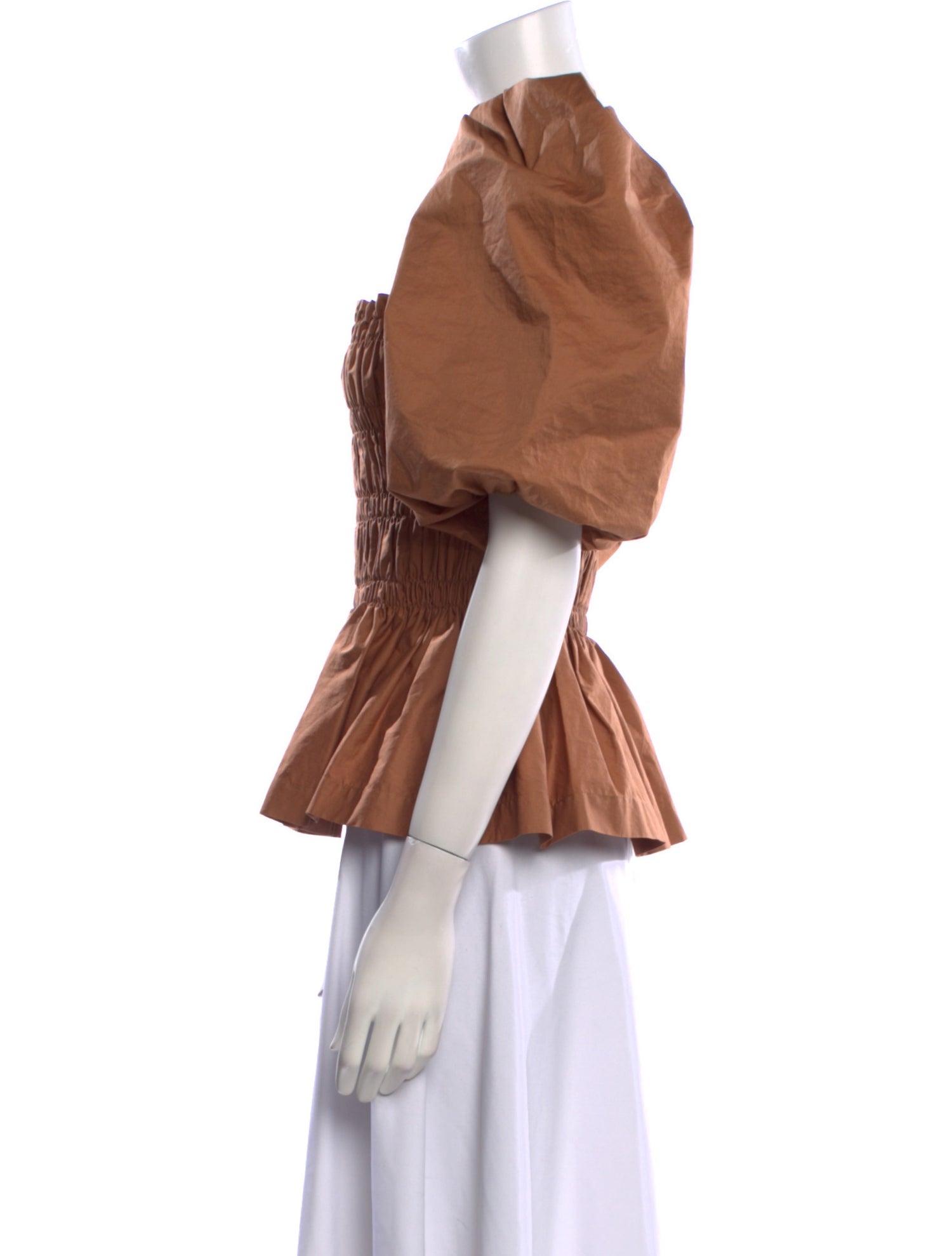 Johanna Ortiz Square Neckline Short Sleeve Blouse