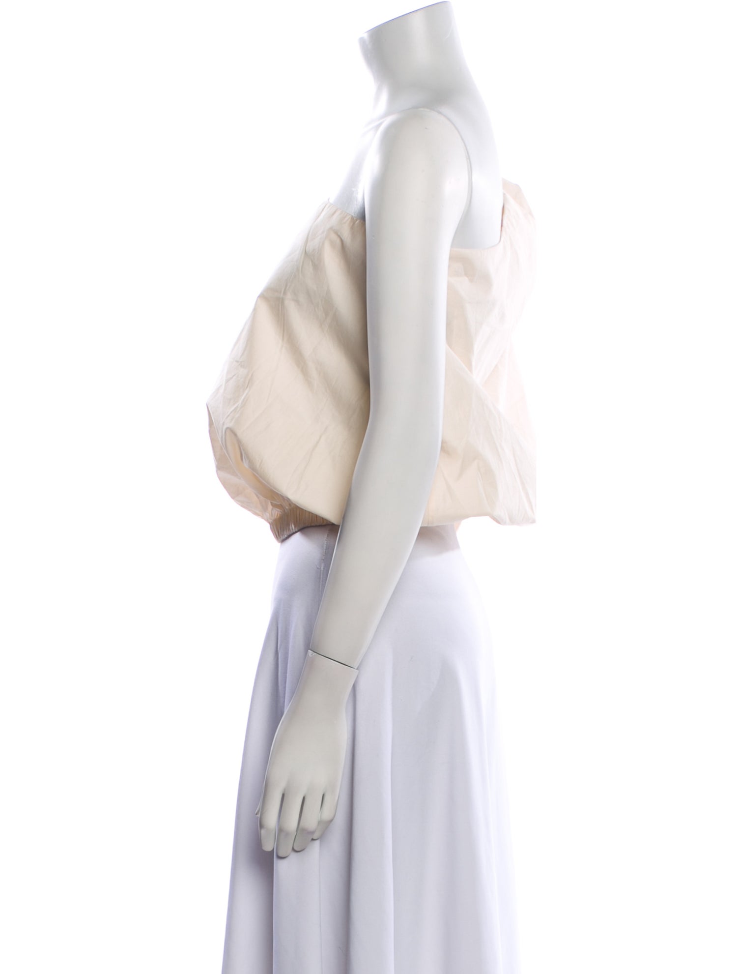 Johanna Ortiz One-Shoulder Three-Quarter Sleeve Crop Top