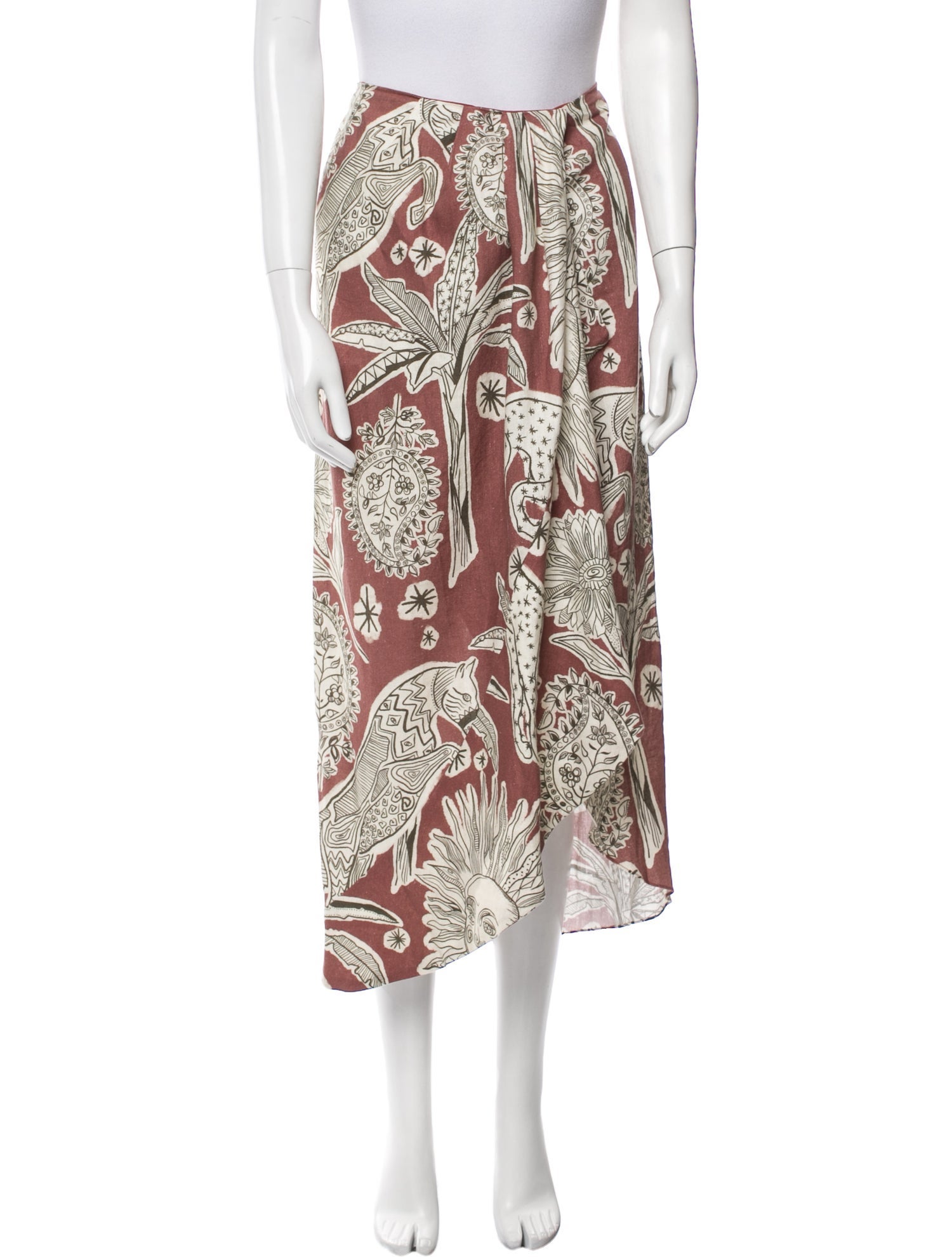 Johanna Ortiz Linen Midi Length Skirt