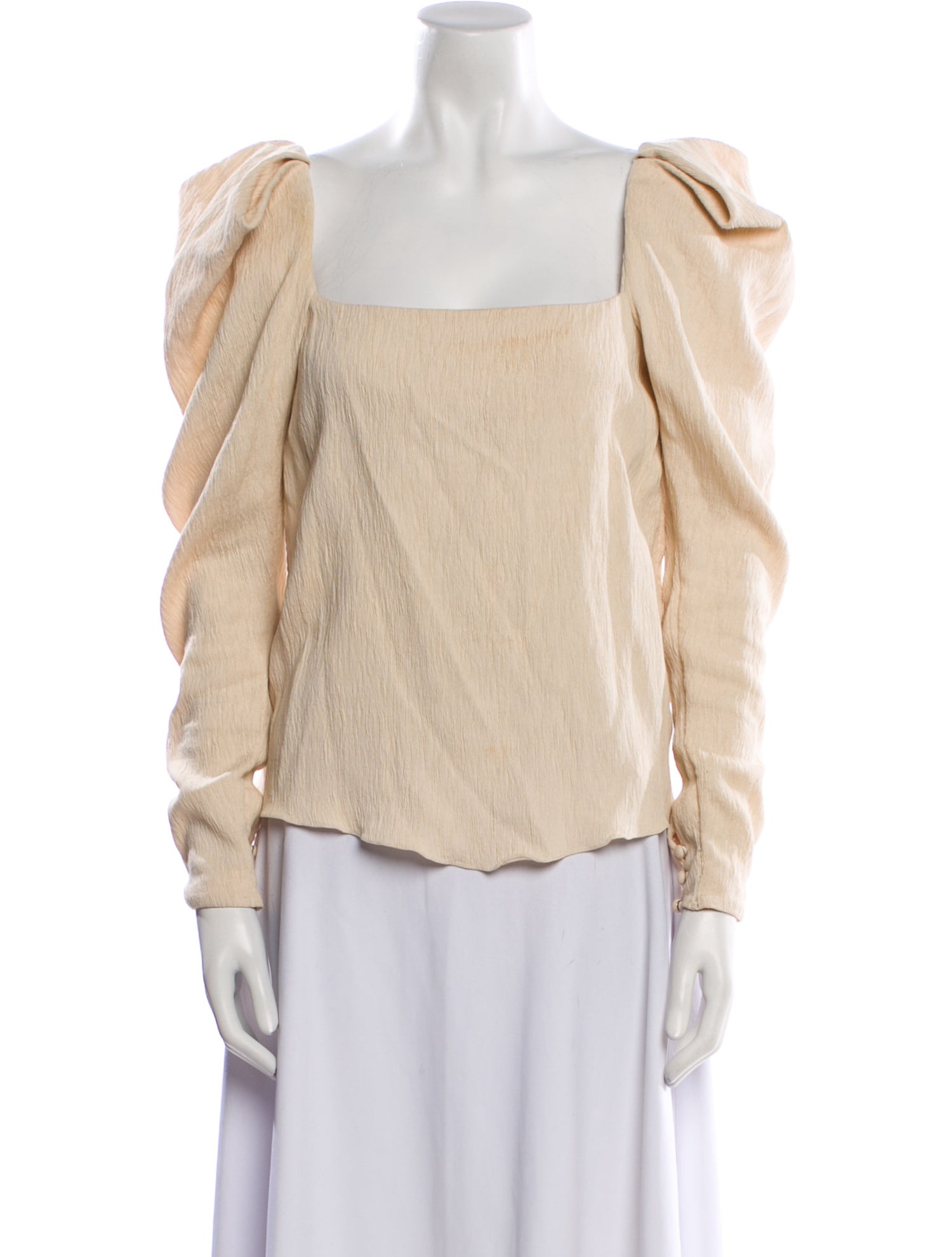 Johanna Ortiz Square Neckline Long Sleeve Blouse
