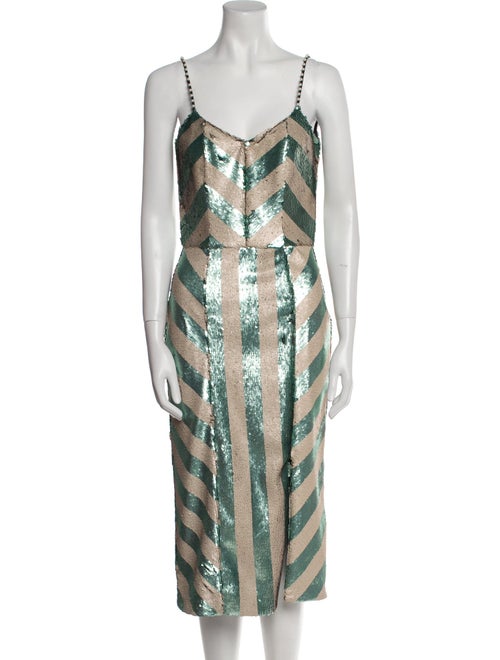Johanna Ortiz Striped Midi Length Dress