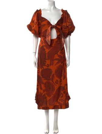 Johanna Ortiz Paisley Print Long Dress