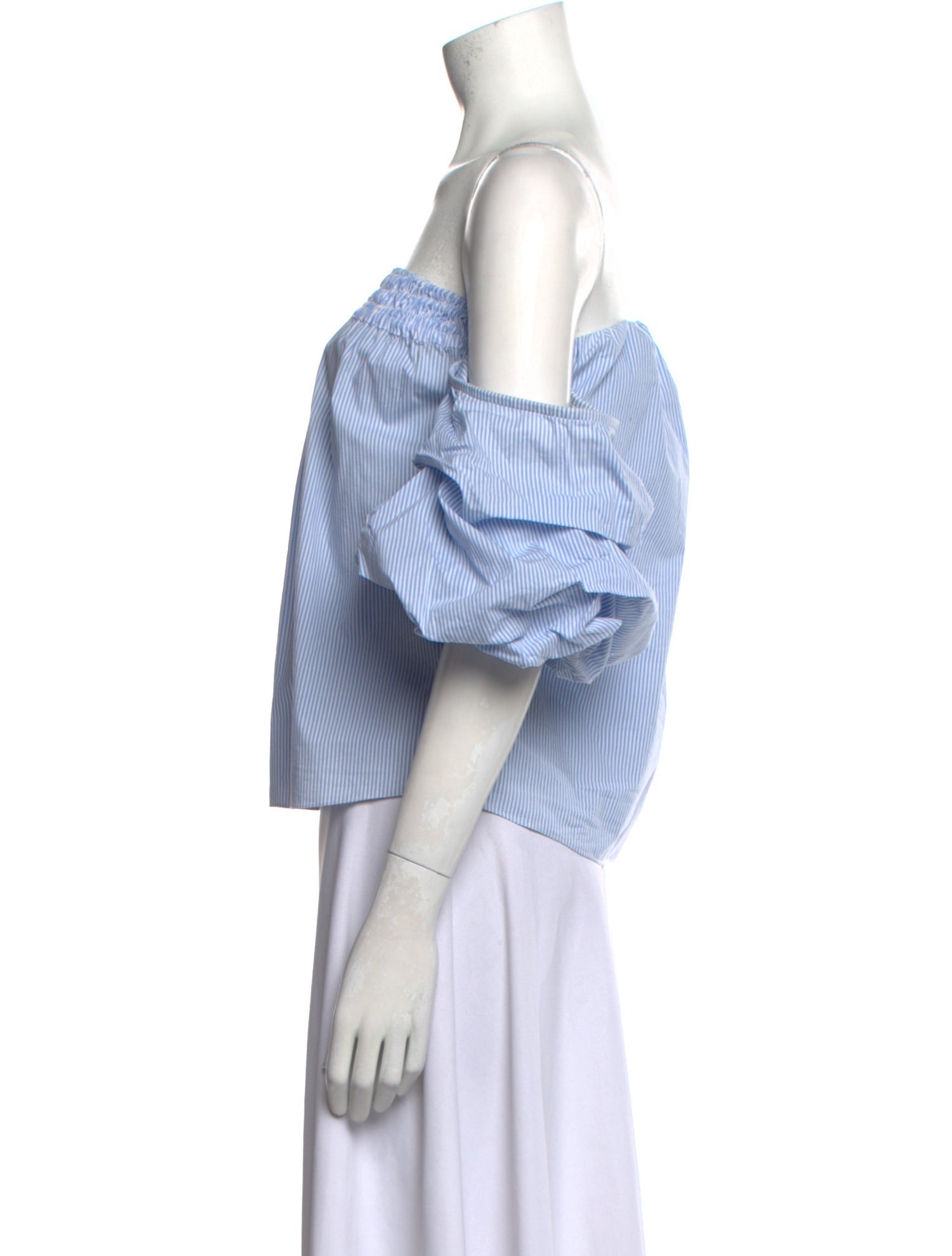 Johanna Ortiz Striped Off-The-Shoulder Crop Top